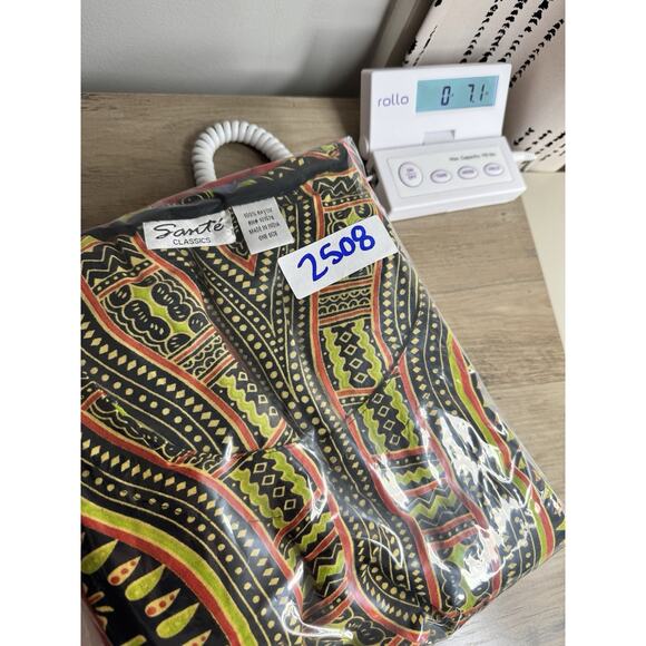 VTG Santé Classics Dashiki Kaftan Tunic Top Multicolor Boho Fringe Hem One Size - Picture 11 of 11